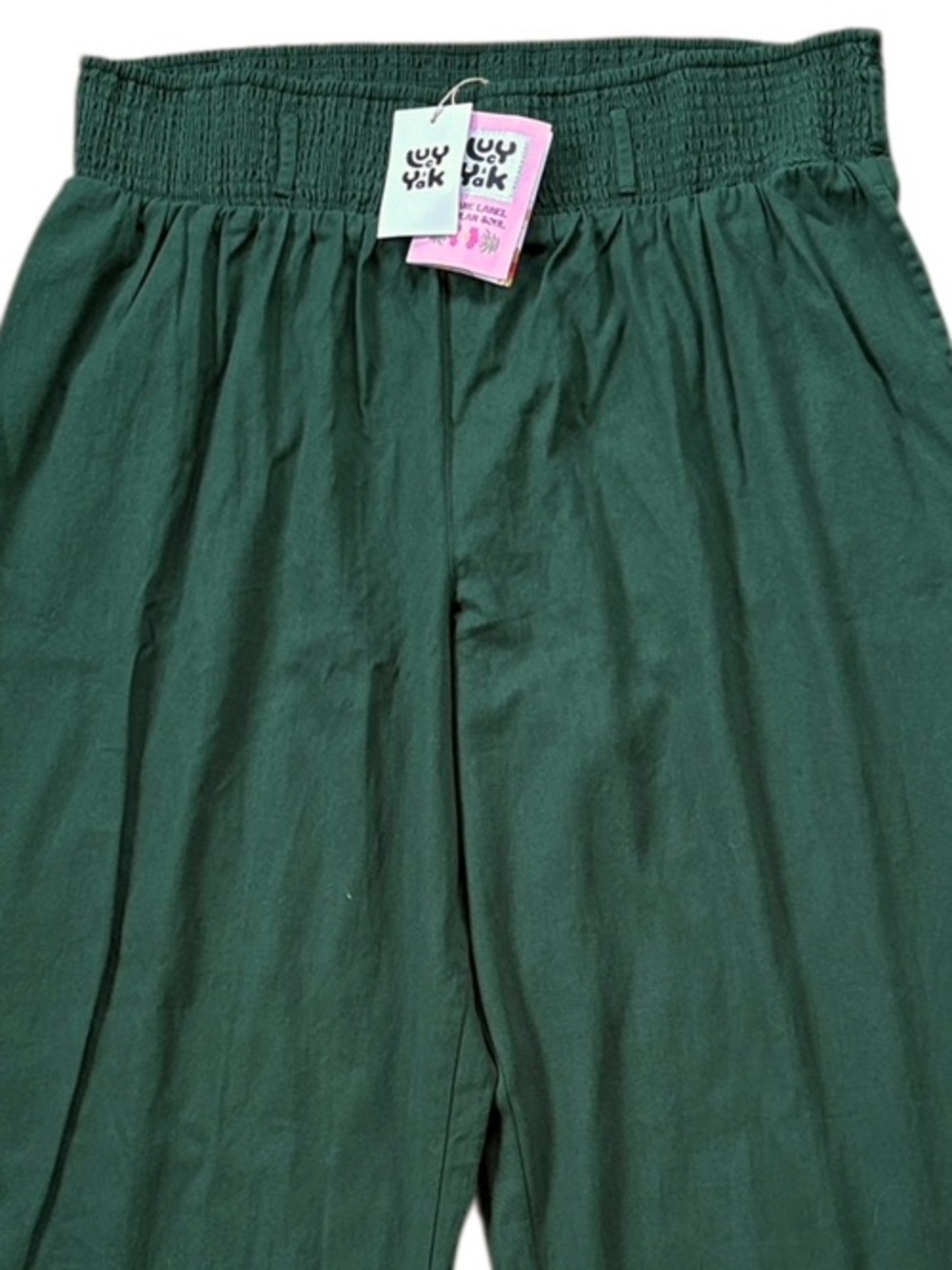 NWT Lucy & Yak Alexa Smocked Waist Pull-On Pants Posy Green Size XL - Picture 5 of 9